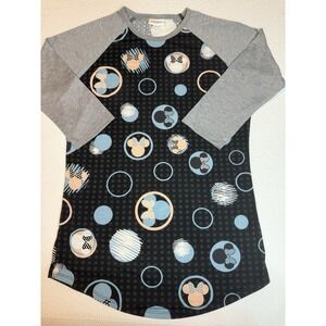LuLaRoe Randy XS Disney Minnie Mouse Circles 3/4 Sleeve Top Blue Gray